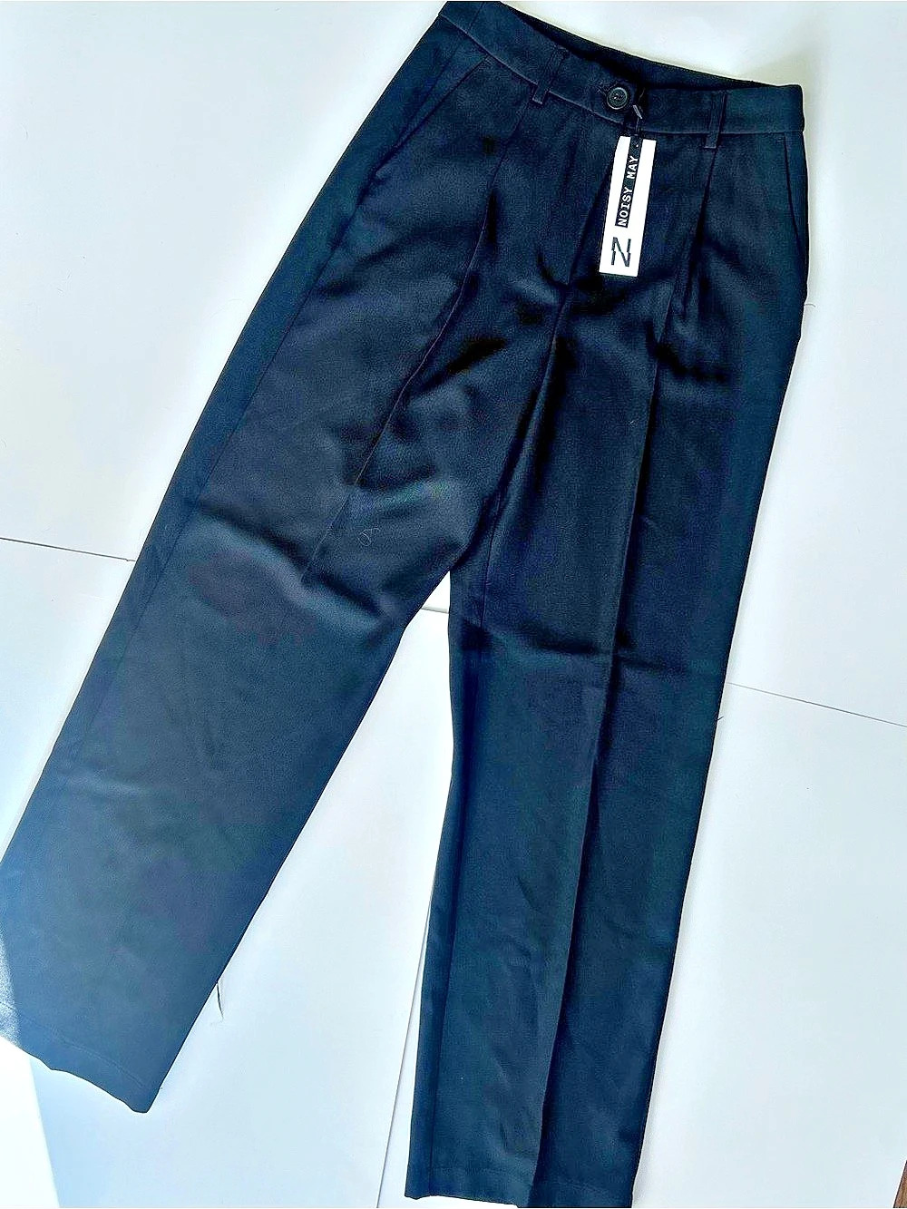 Noisy May Straight Leg Black Trousers